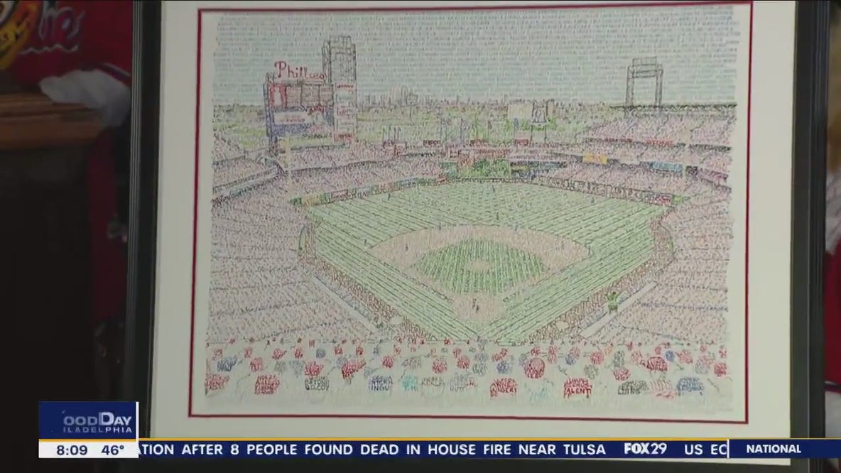Philadelphia Art of Words creator showcases a new Phillies-inspired piece